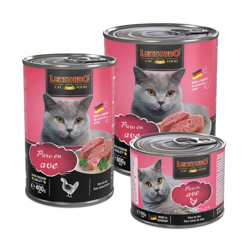 Alimento húmedo de pollo para gatos adultos | Leonardo Pure Poultry