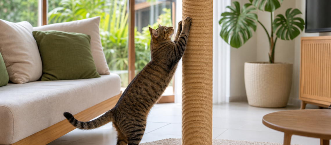 Rascadores verticales vs horizontales para gatos